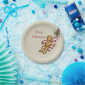 Candy Cane Gingerbread Boy Paper Borden Papieren Bordje (Feest)