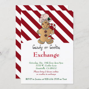 Candy Cane Gingerbrood Cookie & Snoep Exchange Kaart