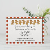 Candy Cane Gingerbrood Holiday Party Uitnodigingen (Staand voorkant)