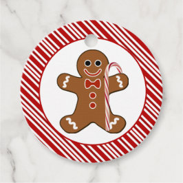 Candy Cane Gingerbrood Man met kerstcadeaus F Bedankjes Labels