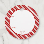 Candy Cane Gingerbrood Man met kerstcadeaus F Bedankjes Labels (Achterkant)