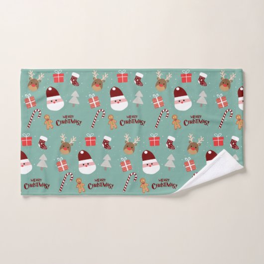 Candy Cane Gingerbrood Pattern Bad Handdoek (Handdoek)