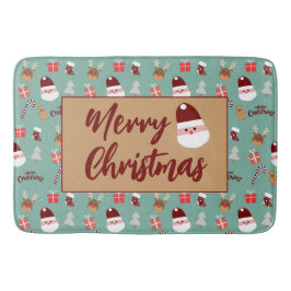 Candy Cane Gingerbrood Pattern Badmat