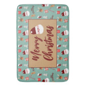 Candy Cane Gingerbrood Pattern Badmat (Voorkant Verticaal)