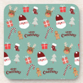 Candy Cane Gingerbrood Pattern Bier Onderzetter (Voorkant)