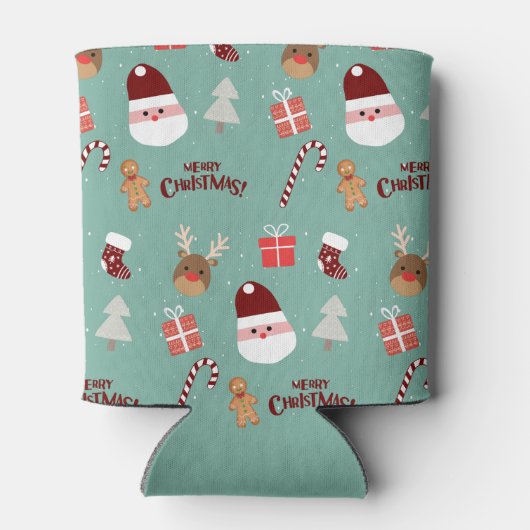 Candy Cane Gingerbrood Pattern Blikjeskoeler (Achterkant)