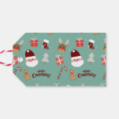 Candy Cane Gingerbrood Pattern Cadeaulabel (Achterkant Horizontaal)
