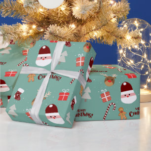 Candy Cane Gingerbrood Pattern Cadeaupapier