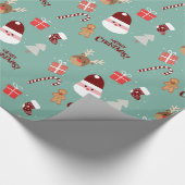 Candy Cane Gingerbrood Pattern Cadeaupapier (Hoek)