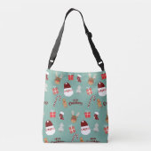 Candy Cane Gingerbrood Pattern Crossbody Tas (Achterkant)