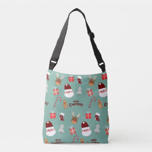 Candy Cane Gingerbrood Pattern Crossbody Tas