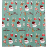 Candy Cane Gingerbrood Pattern Douchegordijn (Voorkant)