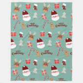 Candy Cane Gingerbrood Pattern Fleece Deken (Voorkant)