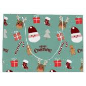 Candy Cane Gingerbrood Pattern Groot Cadeauzakje (Achterkant)