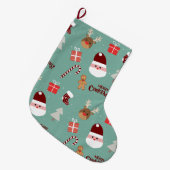 Candy Cane Gingerbrood Pattern Grote Kerstsok (Voorkant (Hangend))