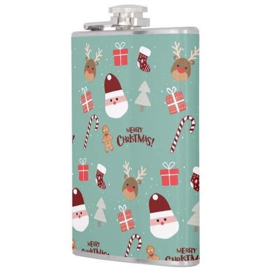 Candy Cane Gingerbrood Pattern Heupfles (Links)