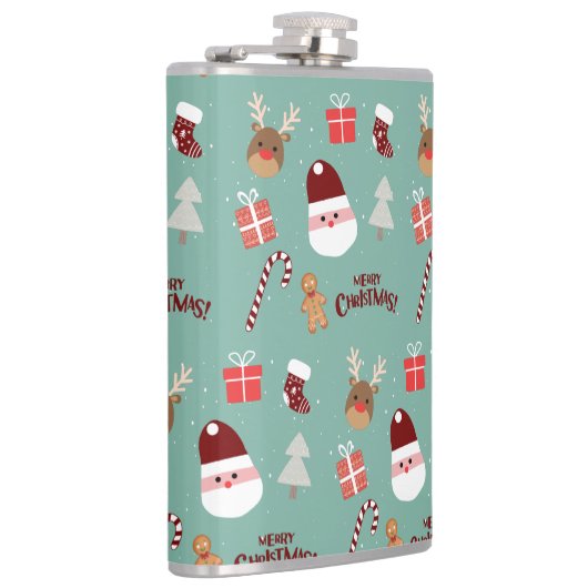 Candy Cane Gingerbrood Pattern Heupfles (Rechts)