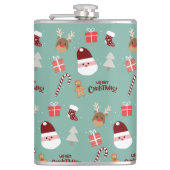 Candy Cane Gingerbrood Pattern Heupfles (Voorkant)