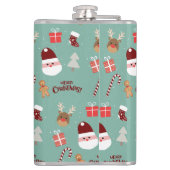 Candy Cane Gingerbrood Pattern Heupfles (Achterkant)