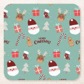 Candy Cane Gingerbrood Pattern Kartonnen Onderzetters (Voorkant)