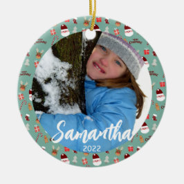 Candy Cane Gingerbrood Pattern Keramisch Ornament