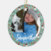 Candy Cane Gingerbrood Pattern Keramisch Ornament (Links)