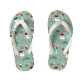 Candy Cane Gingerbrood Pattern Kinder Teenslippers (Voetbed)