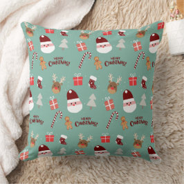 Candy Cane Gingerbrood Pattern Kussen