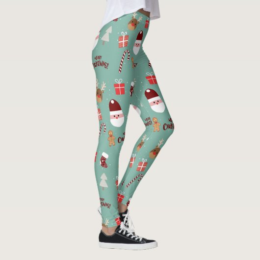 Candy Cane Gingerbrood Pattern Leggings (Rechts)