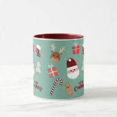 Candy Cane Gingerbrood Pattern Mok (Midden)