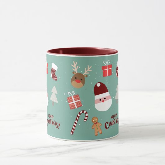 Candy Cane Gingerbrood Pattern Mok (Midden)