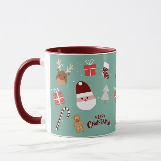 Candy Cane Gingerbrood Pattern Mok (Links)