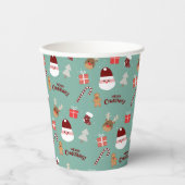 Candy Cane Gingerbrood Pattern Papieren Bekers (Voorkant)