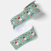Candy Cane Gingerbrood Pattern Satijnen Lint (Achterkant)