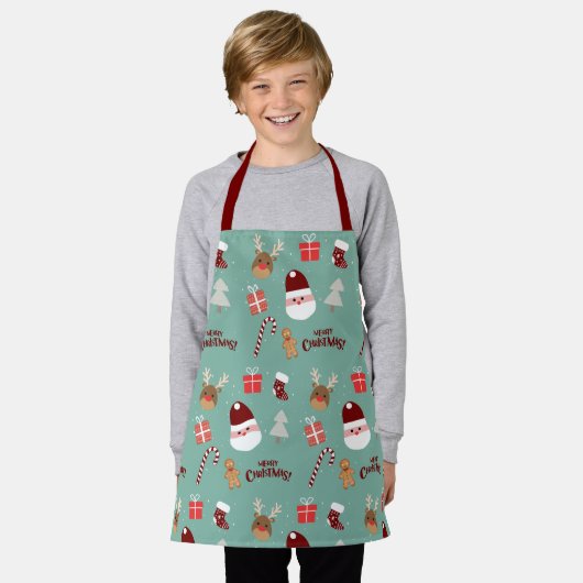 Candy Cane Gingerbrood Pattern Schort (Gedragen)