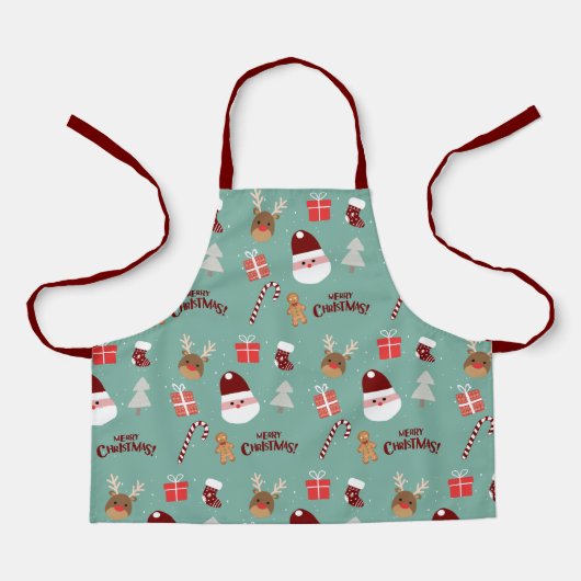 Candy Cane Gingerbrood Pattern Schort (Voorkant)