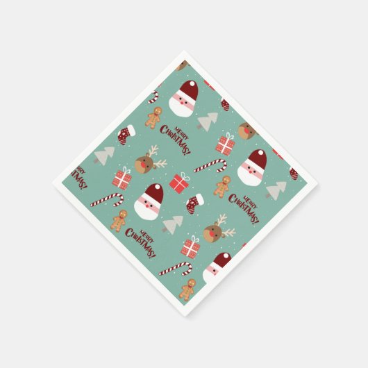 Candy Cane Gingerbrood Pattern Servet (Hoek)