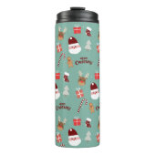 Candy Cane Gingerbrood Pattern Thermosbeker (Voorkant)