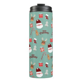 Candy Cane Gingerbrood Pattern Thermosbeker