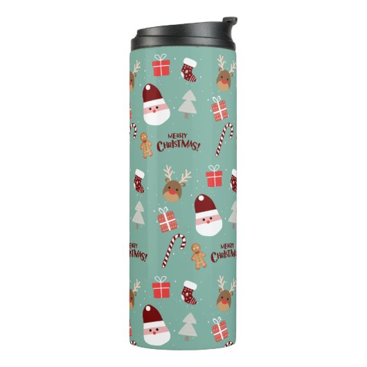 Candy Cane Gingerbrood Pattern Thermosbeker (Gedraaid links)