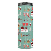 Candy Cane Gingerbrood Pattern Thermosbeker (Achterkant)