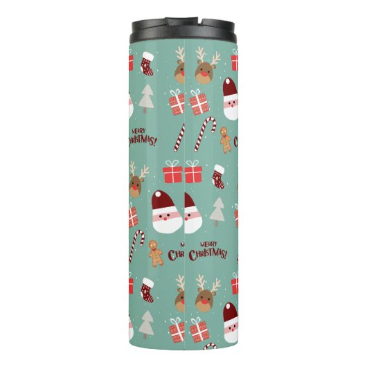 Candy Cane Gingerbrood Pattern Thermosbeker (Achterkant)