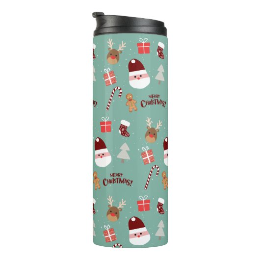 Candy Cane Gingerbrood Pattern Thermosbeker (Geroteerd rechts)