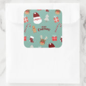 Candy Cane Gingerbrood Pattern Vierkante Sticker (Tas)