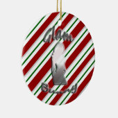 Candy Cane Glam Bunny Logo Holiday Ornament (Rechts)