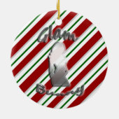 Candy Cane Glam Bunny Logo Holiday Ornament (Achterkant)
