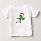 Candy Cane Green Bow Holiday Kerstmis T-Shirts (Voorkant)