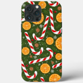 Candy Cane Green Kerstmis Oranje iPhone Case Mate (Achterkant)