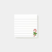 Candy Cane Green Ribbon Christmas Drawing Lined  Post-it® Notes (Voorkant)