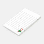 Candy Cane Green Ribbon Christmas Lined Post-it® Notes (Schuin)